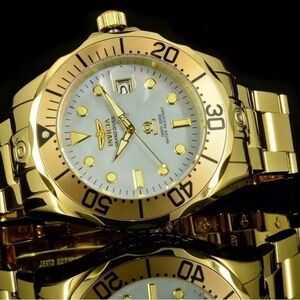 Invicta Men's Watch Grand Diver Automatic Yellow Gold SS Bracelet